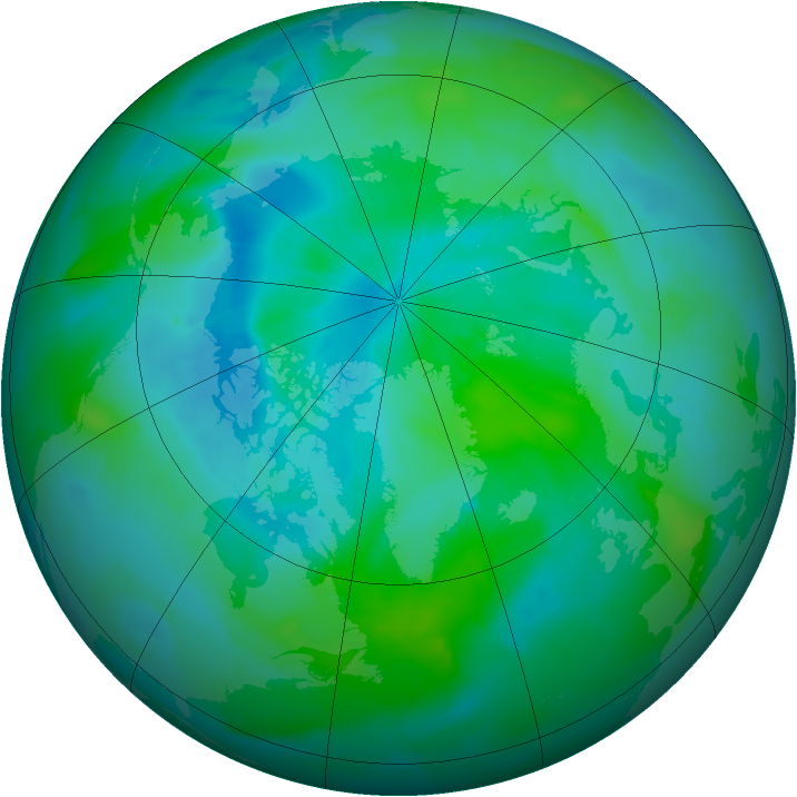 Arctic ozone map for 31 August 2012